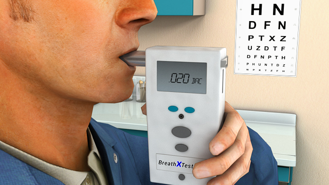 酒精确认测试必须使用呼气测试(EBT)设备。