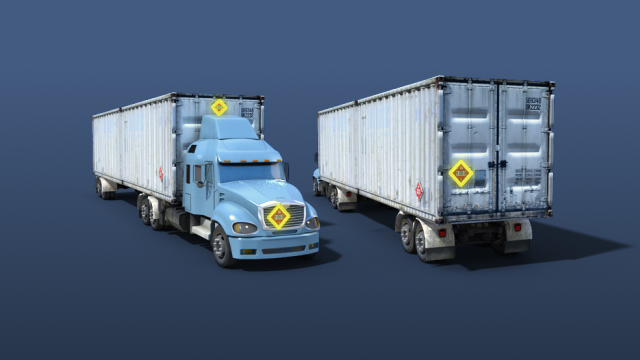 一般来说，用于运输有害物质的运输车辆必须在两侧和两端括起来。