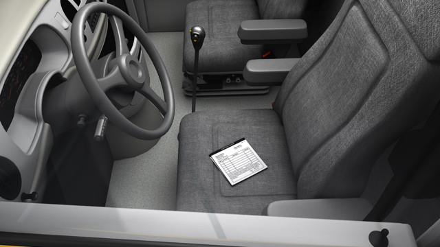 当驾驶员不在运输车辆中时，必须将运输纸放在驾驶员座椅上或安装在驾驶员门内的支架上。