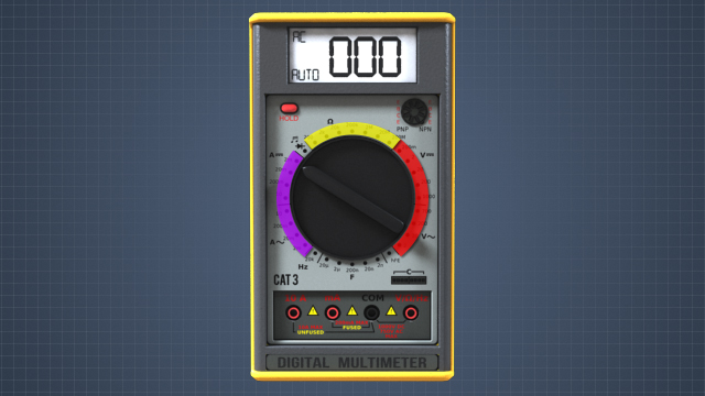 数字万用表可以测量电压，电流和电阻。测量类型由选择旋钮的位置和测试引线确定。