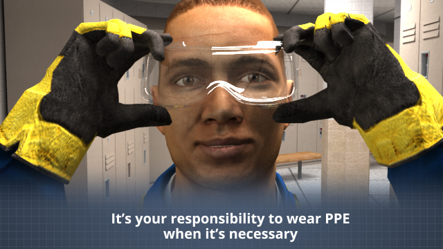 工作时穿戴适当的个人防护装备可以帮助你避免大部分或全部的眼睛受伤