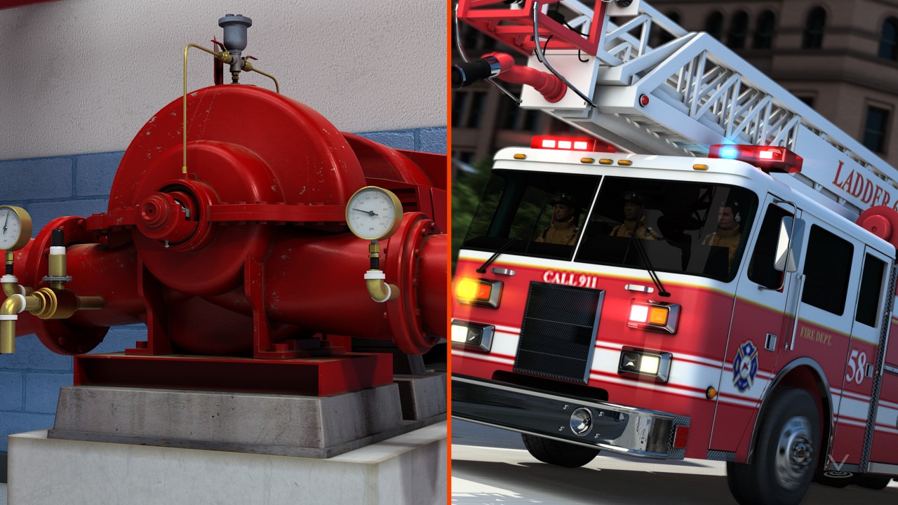 当消防员应对紧急情况时，火泵必须为泵送水提供足够的压力。