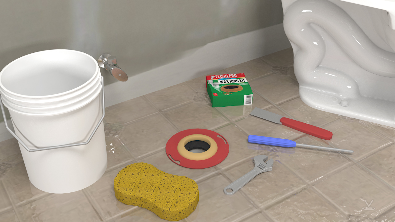 厕所和小便池的安装需要使用蜡环来密封底座和连接在地板上污水管道上的法兰之间。