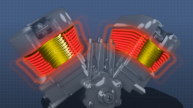 蒸发器和冷凝器盘管有翅片，就像小型发动机，以促进传热。