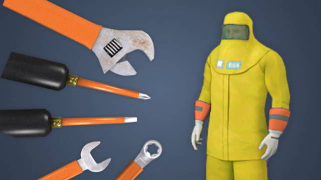 获得适当额定值的电气工具、部件和个人防护设备（PPE）。