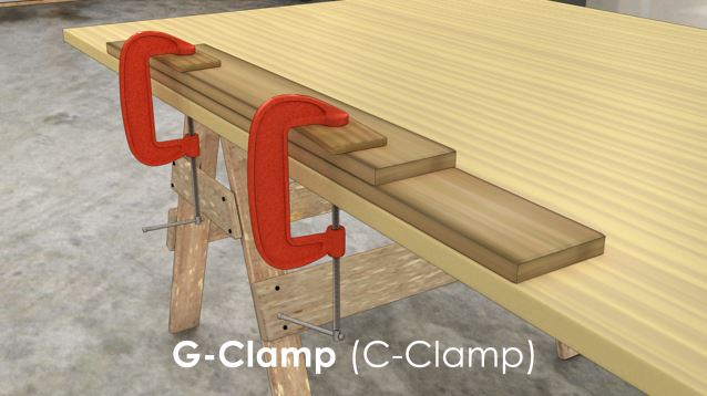 传统上，G-Clamp（C-Clamp）用于将工件夹在工作表面上，或者将工件的两个部分夹在一起。