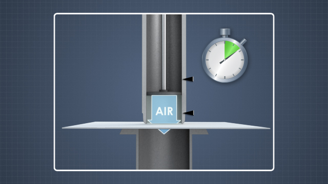 孔隙度可以通过计时来测量，即在控制压力下，固定体积的空气通过薄板的指定区域所需要的时间。